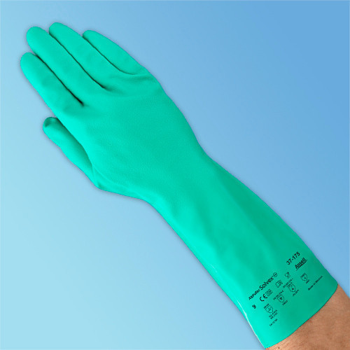 Ansell Green Nitrile Flock Lined Glove