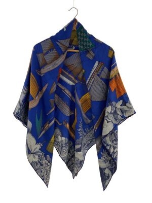 HERMES(エルメス) / カレ90/LA PRAIRIE/草原/スカーフ/シルク/BLU/花柄