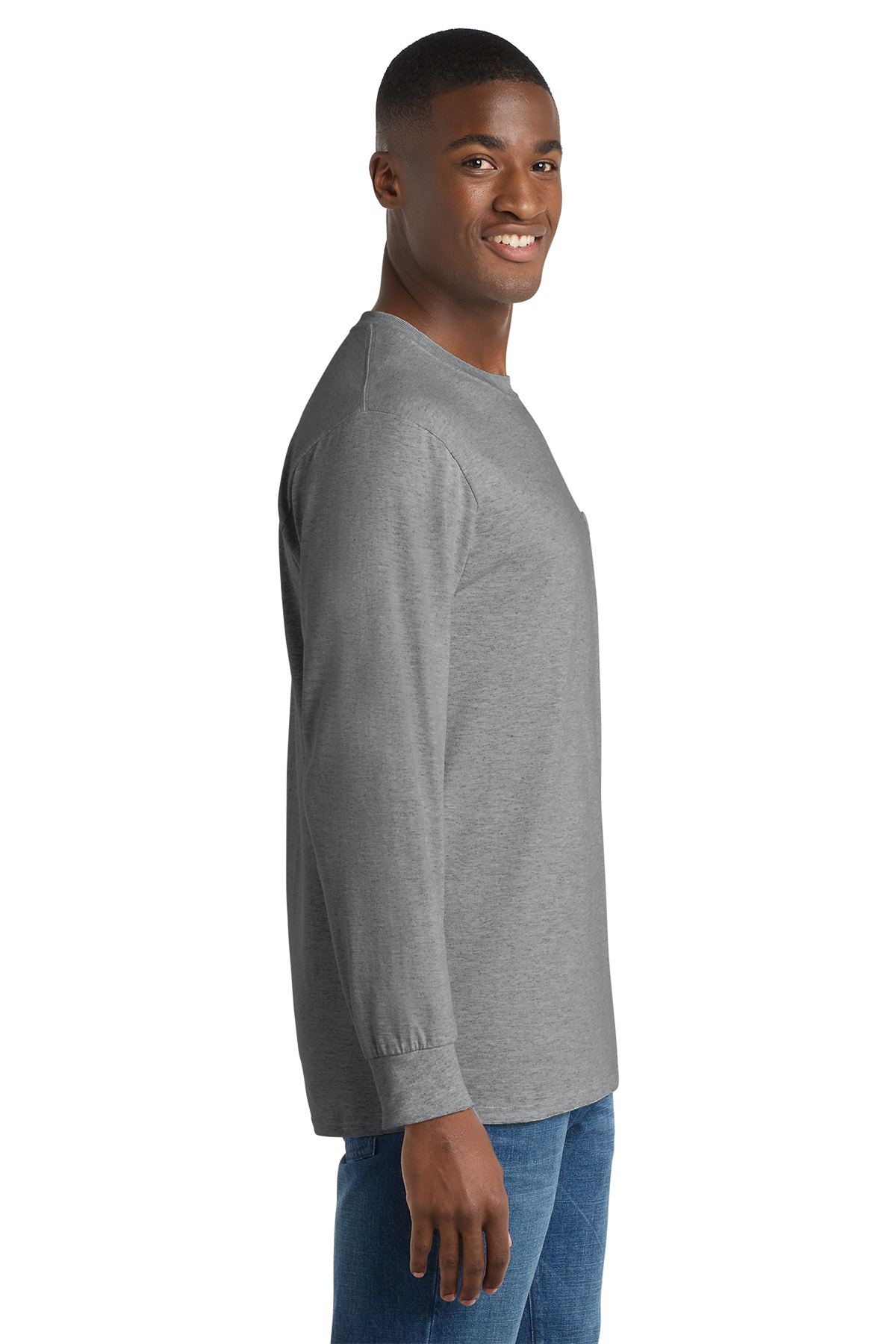 Port & Co Tall Long Sleeve Essential Pocket Tee | Product | Port