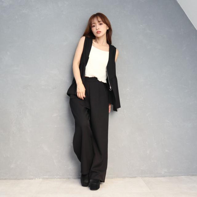 スクエアネックプルオーバーxフレアスカート セットアップ