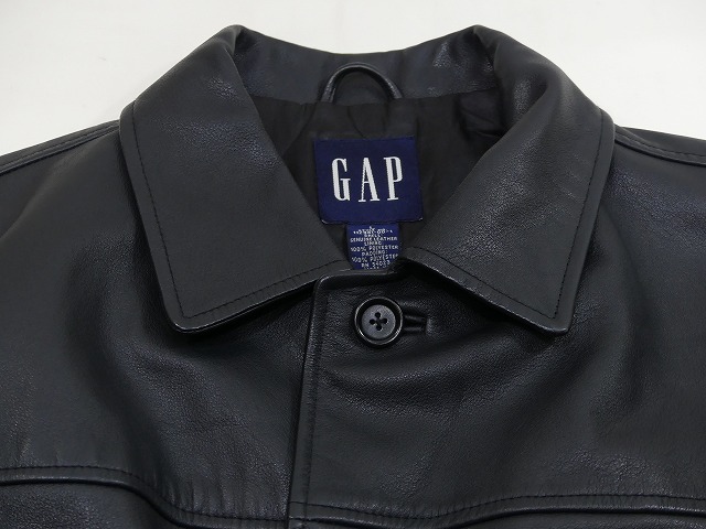 90s OLD GAP ギャップ レザー ジャケット ハーフ コート キルティング