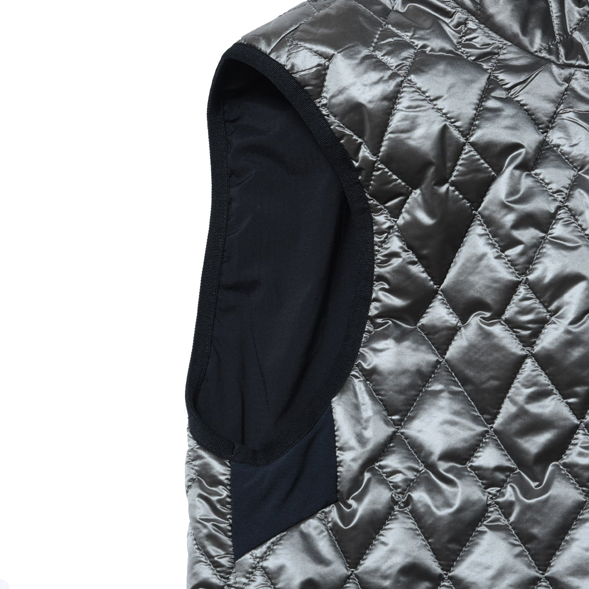 LIMONTA CHAMBRAY NYLON PUFF VEST SILVER