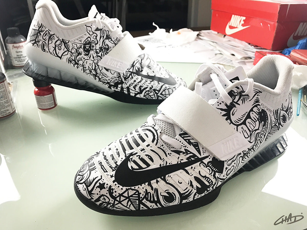 Custom Doodle Nike Romaleos | Hand Painted Shoes – chadcantcolor
