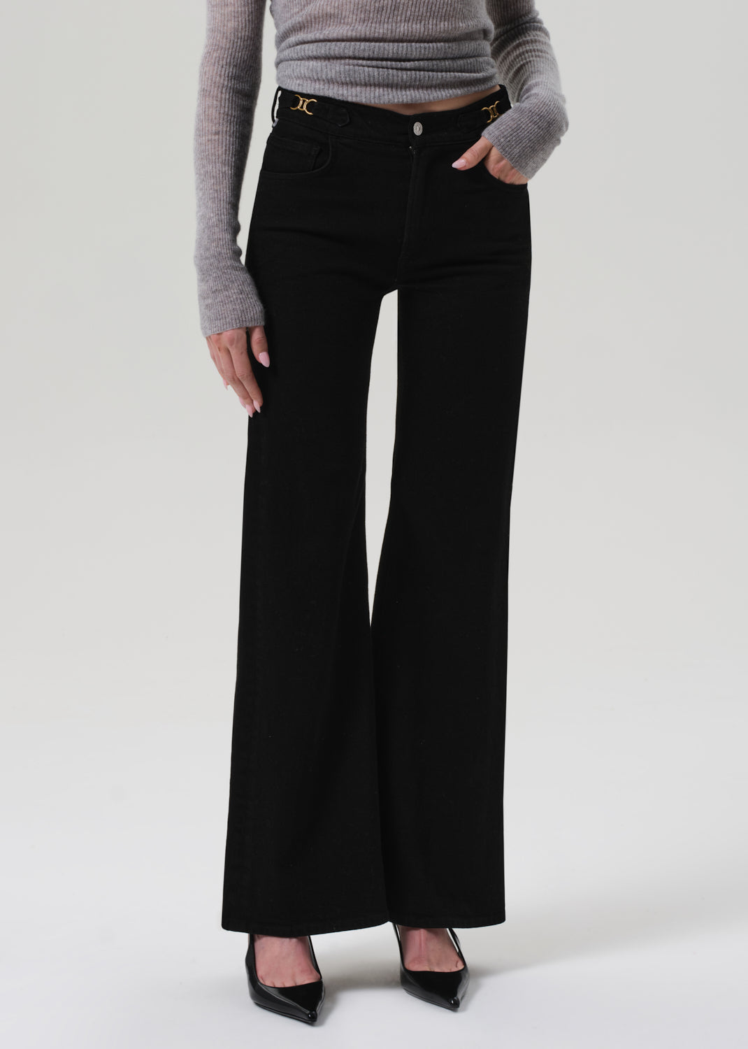 Kimberly Flare With Horsebit in Rich Black – Citizens of Humanity