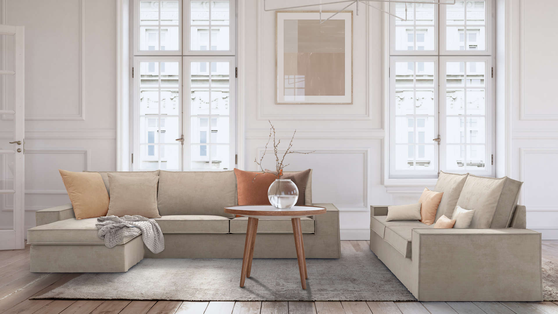 IKEA Kivik Sofa with Chaise Sofa Cover | Comfort Works