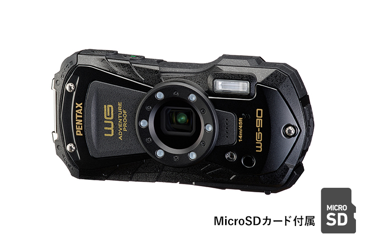 RICOH 防水コンパクトデジタルカメラ WG-90 ブラック【SDカード付