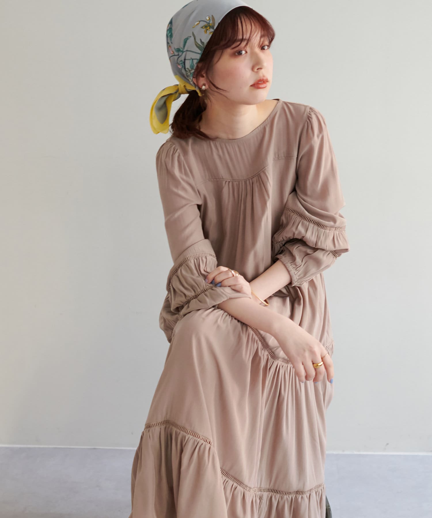 はしごレース使い大人ティアードワンピース | natural couture