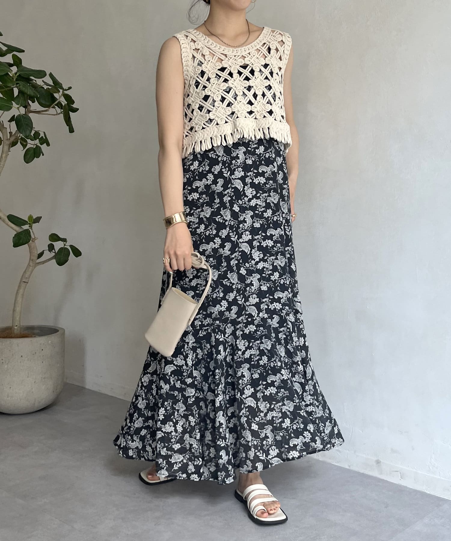 ロープかぎ針編みベスト | prose verse(プロズヴェール)レディース