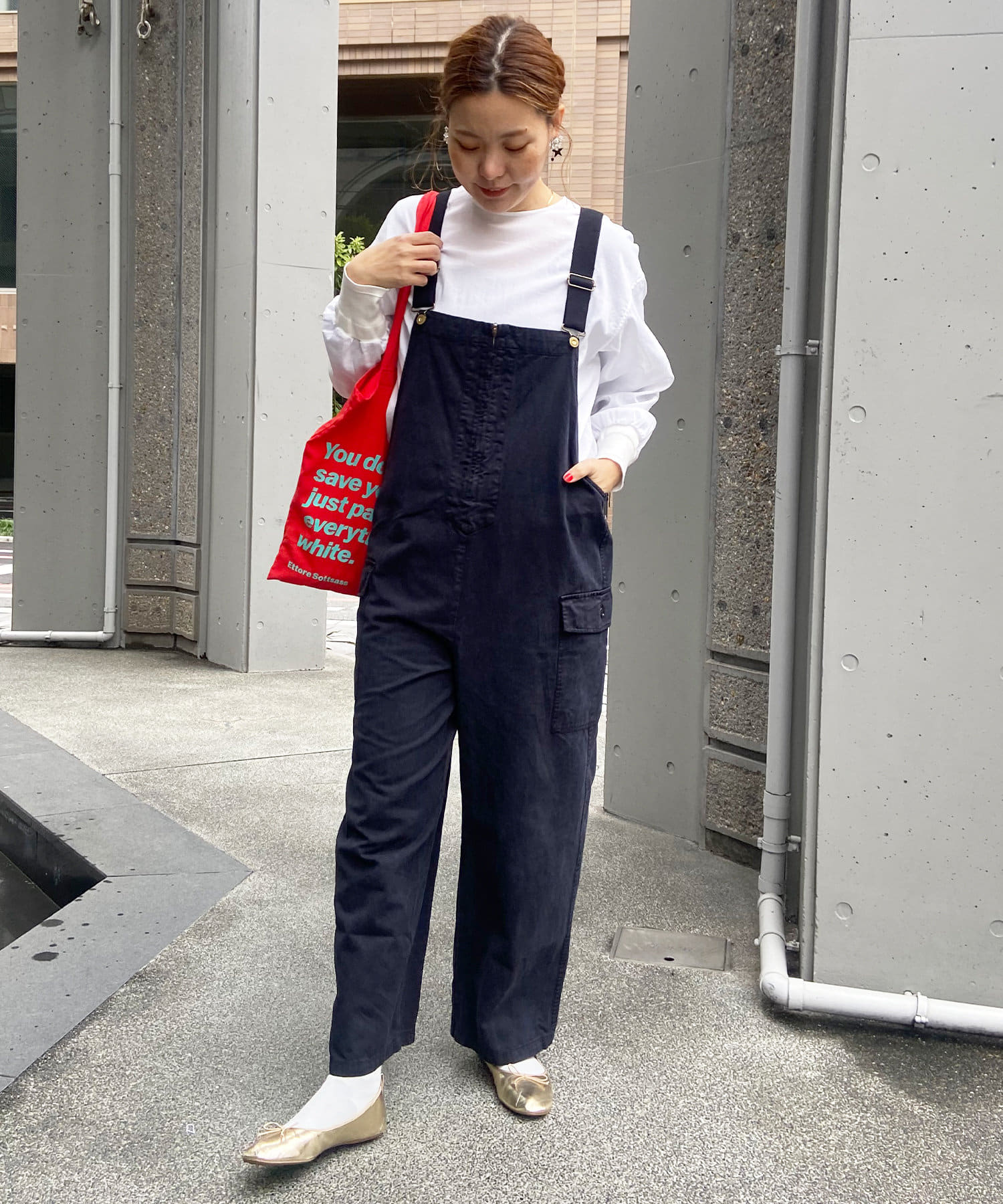 低身長/高身長対応】フロントジップサロペット | PUAL CE CIN