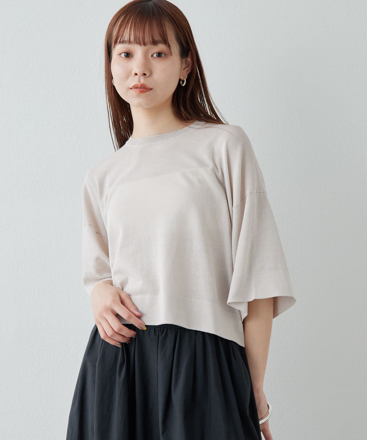 クロップドハーフニットTシャツ | Drawing Numbers(ドローイング