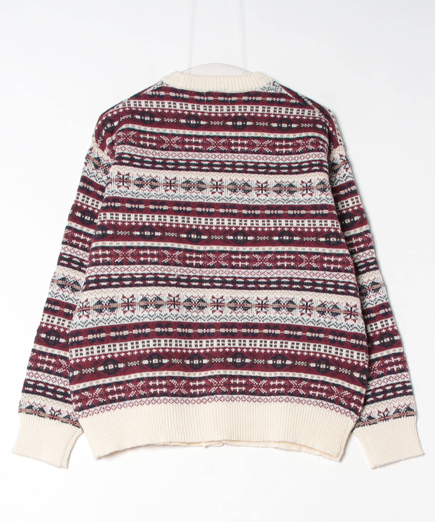 限定展開】【GLOSTER】フェアアイル柄 Vネック ニット カーディガン