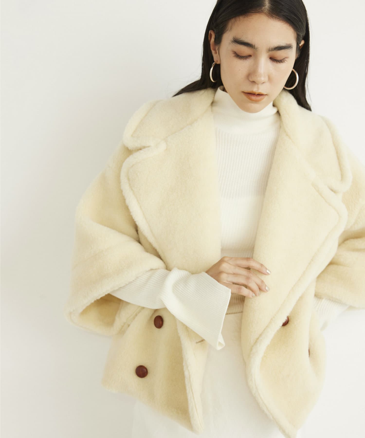 ヴィムガゼット、 ホワイト ダッフルコート ヴィムガゼット、 ホワイト