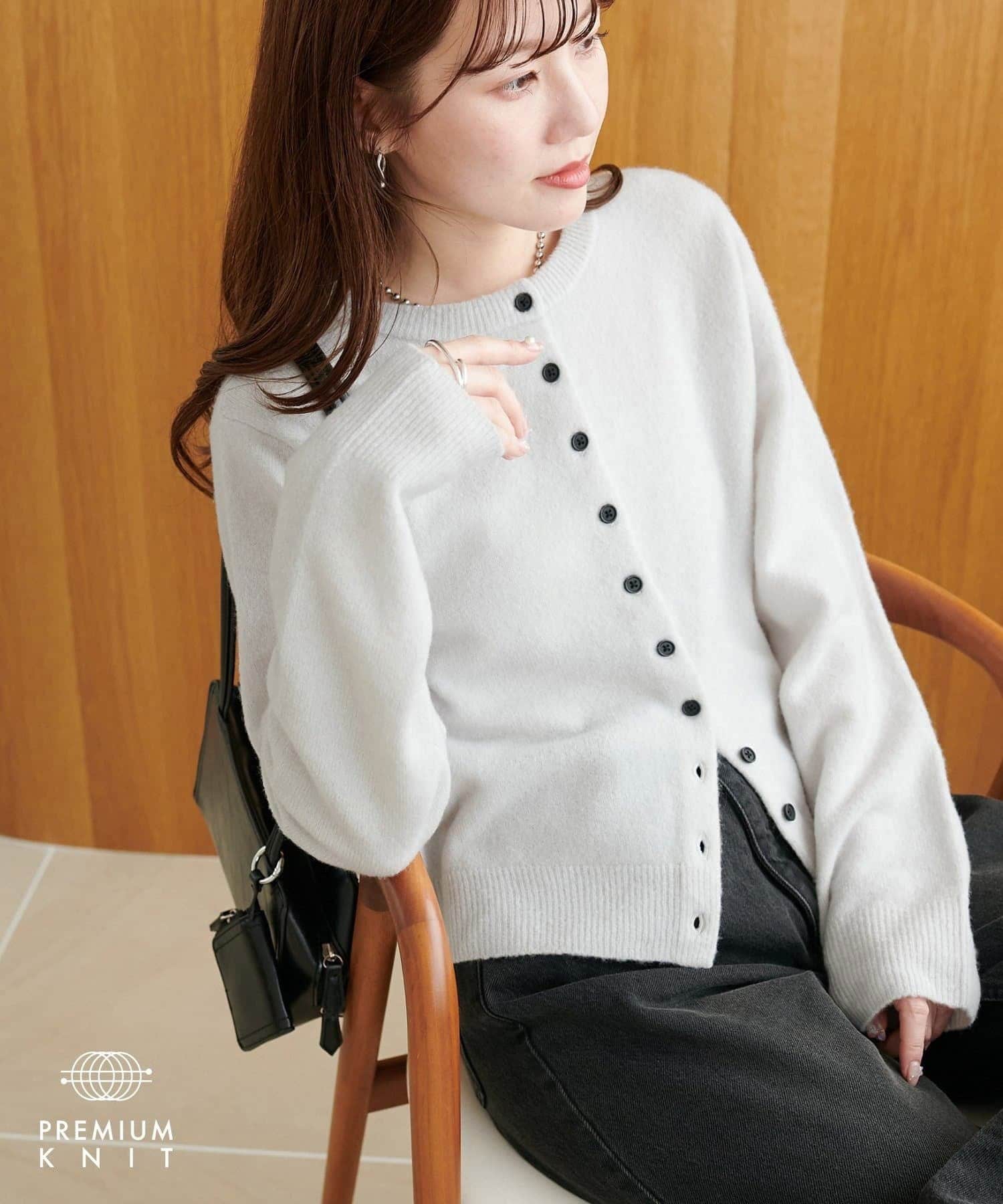 保温性!/高見え】ヤクブレンドクルーカーディガン | DISCOAT(ディス