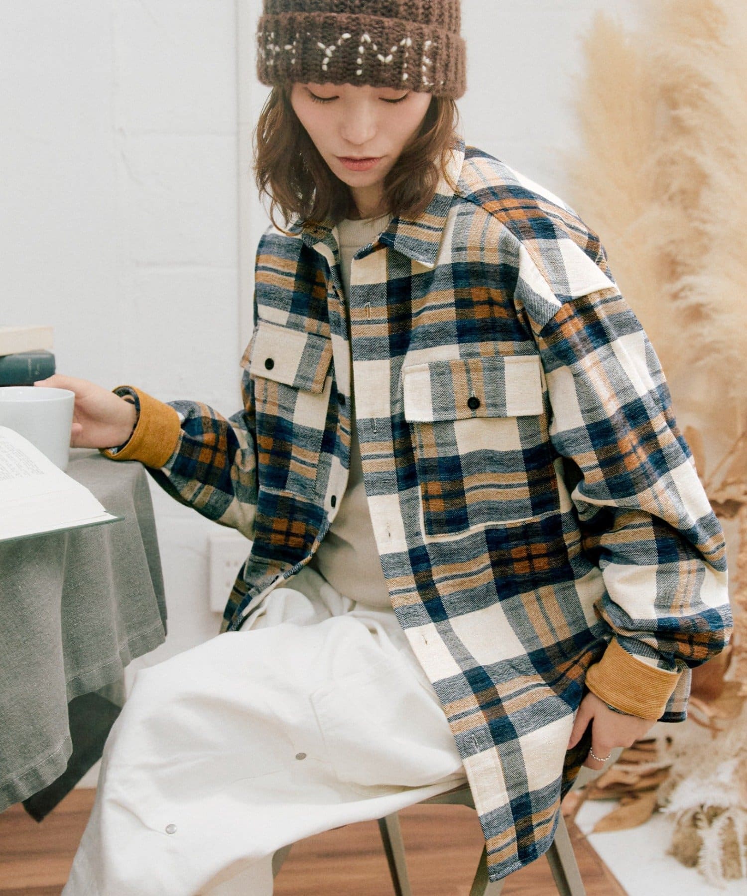 ロングシーズン着用可◎】ユニセックス/コーデュロイ袖切り替え/モール