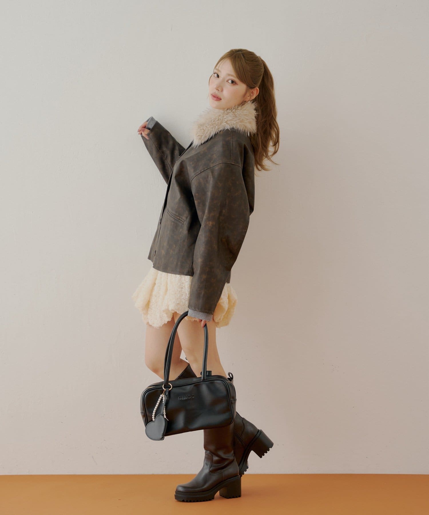 ファー取り外しレザールーズシャツジャケット | Chico(チコ)レディース