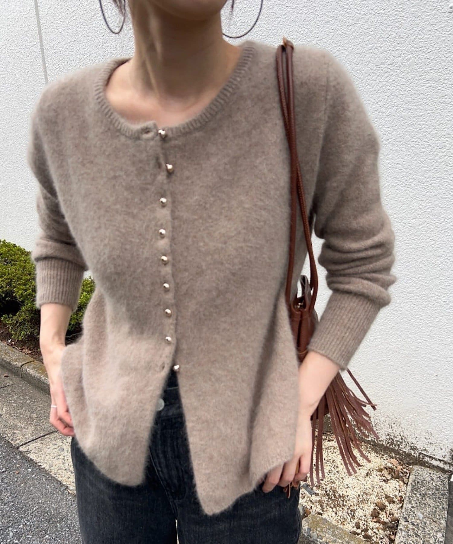 全骨格キレイ見え】【4色展開】ラクーンペプラムカーディガン