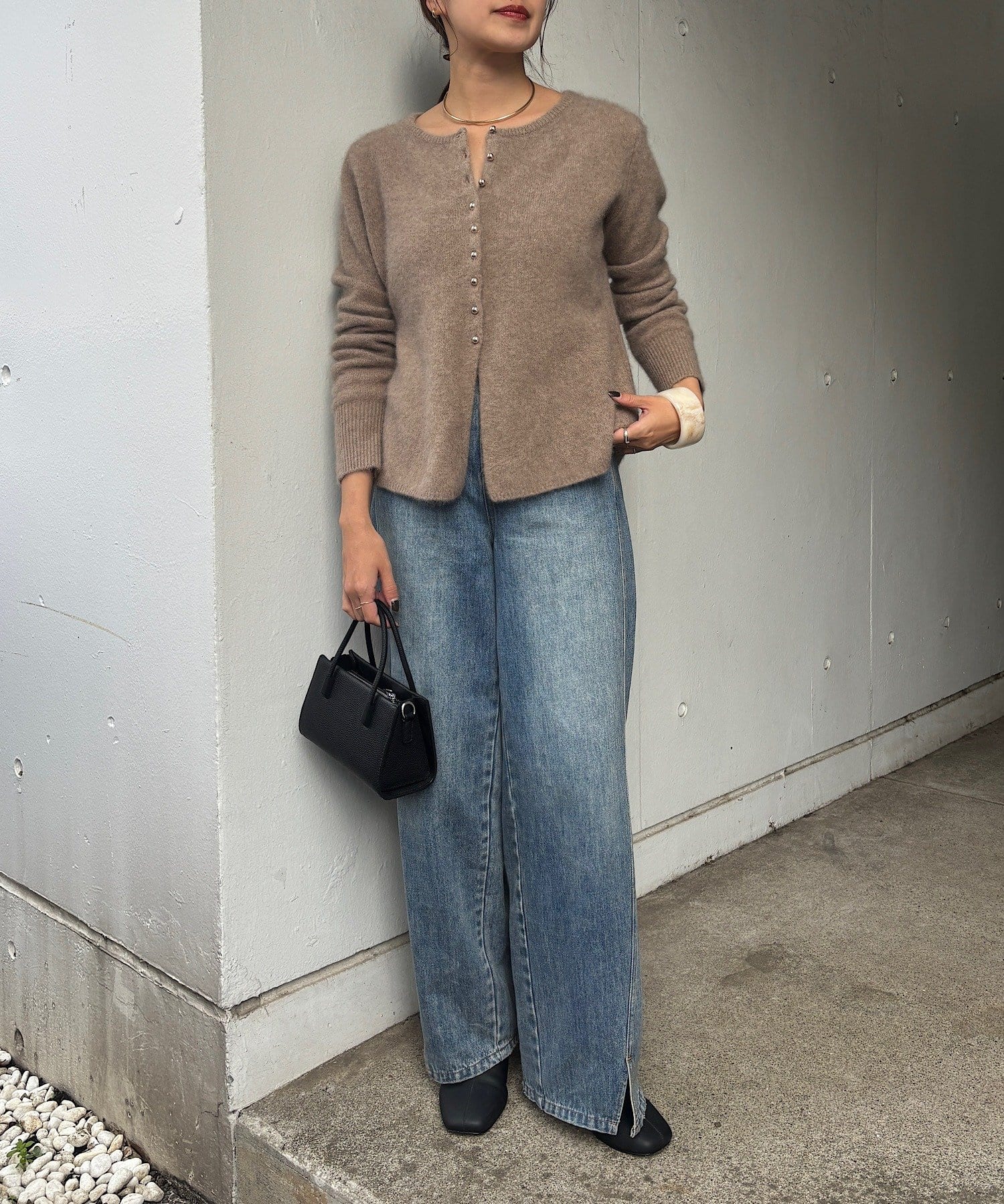 全骨格キレイ見え】【4色展開】ラクーンペプラムカーディガン