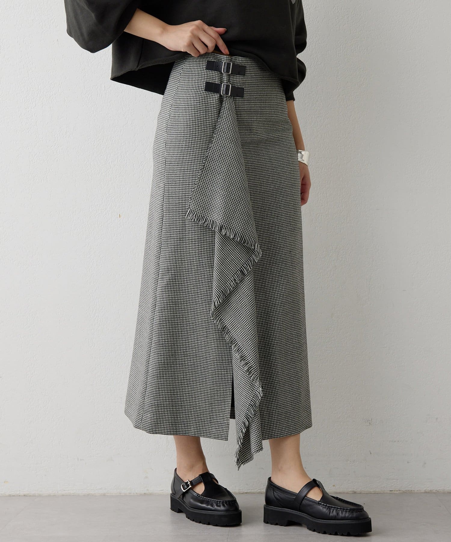 チェックフリンジスカート | Whim Gazette(ウィム ガゼット)レディース