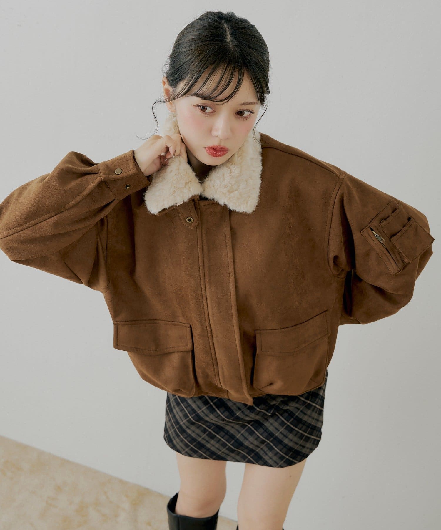 ミリタリーレザージャケット/ファー取外し可能 | Chico(チコ