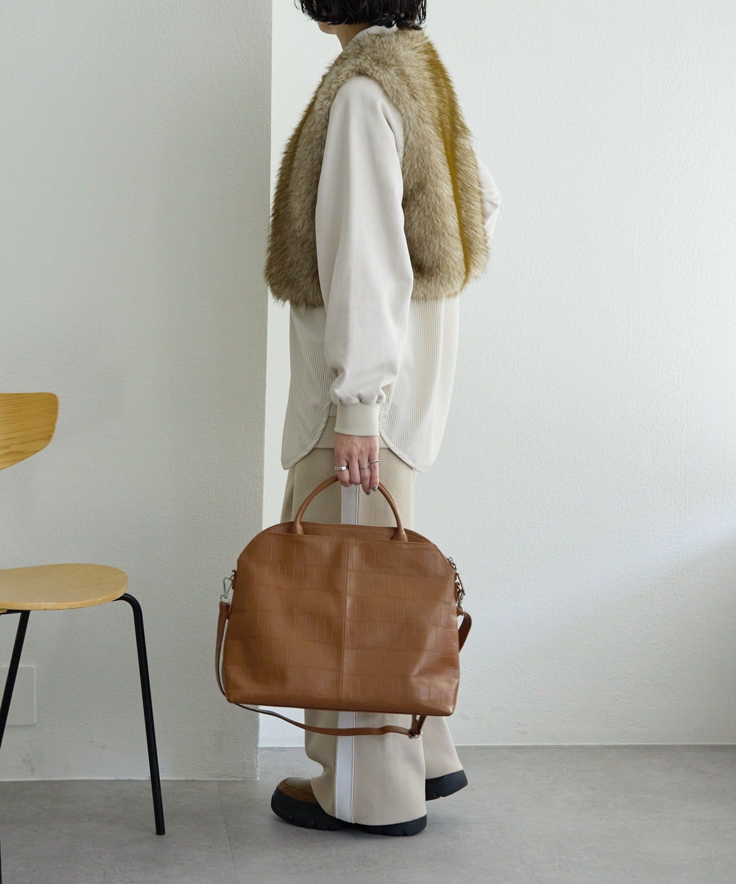 本革/2way/A4サイズ対応》ダブルポケットボストンバッグL | ear