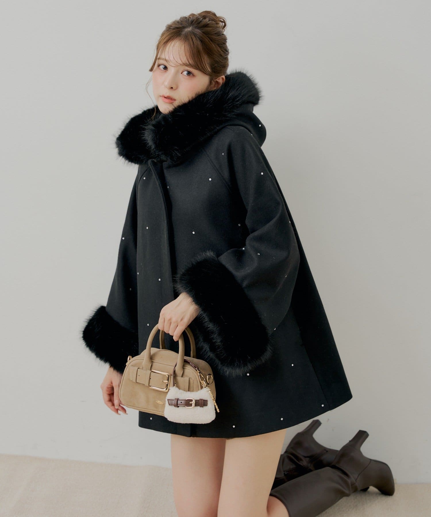 ビジュー付きファー襟ケープコート | Chico(チコ)レディース | PAL