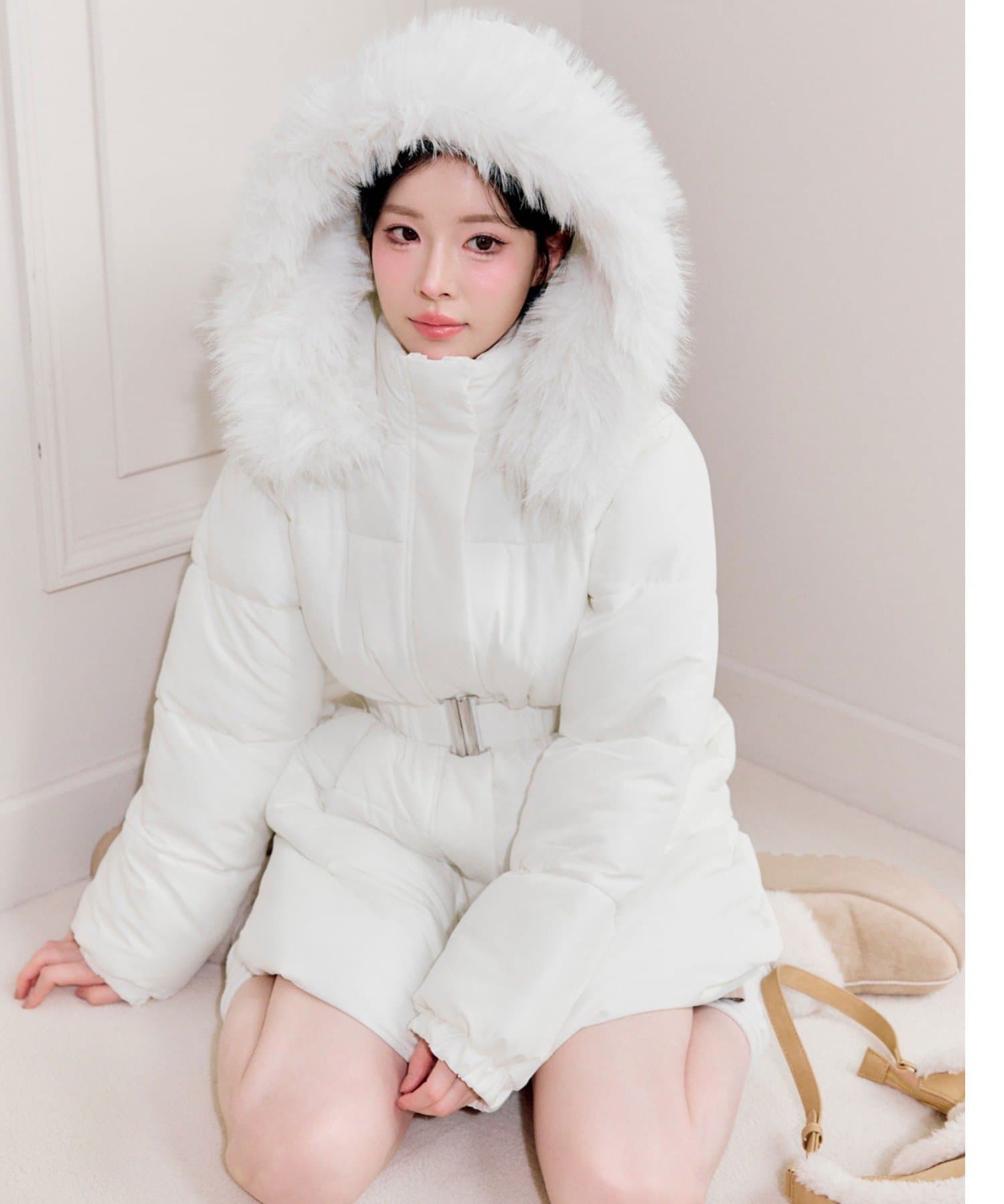 ウエストベルト付き中綿コート | OLIVE des OLIVE(オリーブ デ