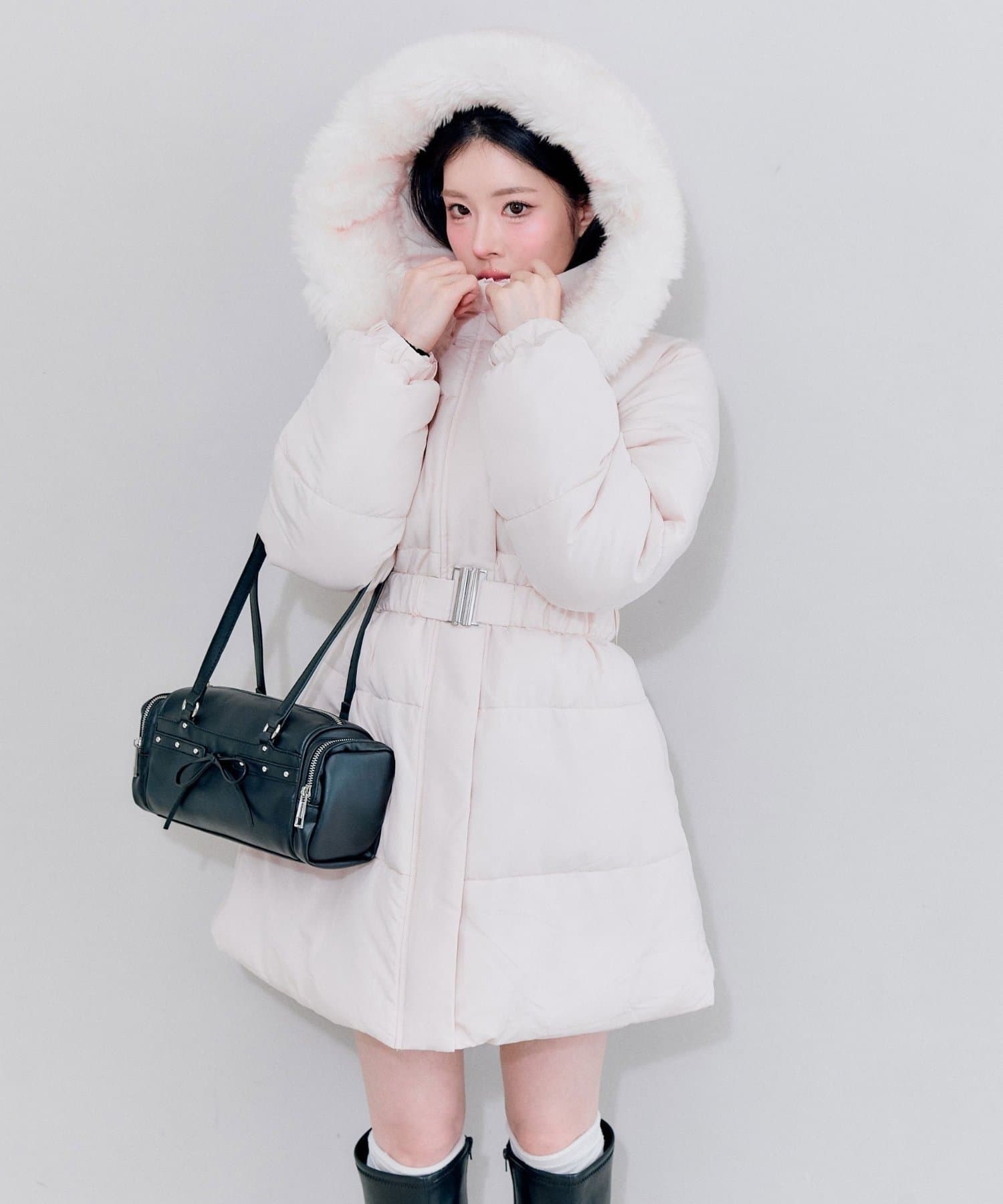 ウエストベルト付き中綿コート | OLIVE des OLIVE(オリーブ デ