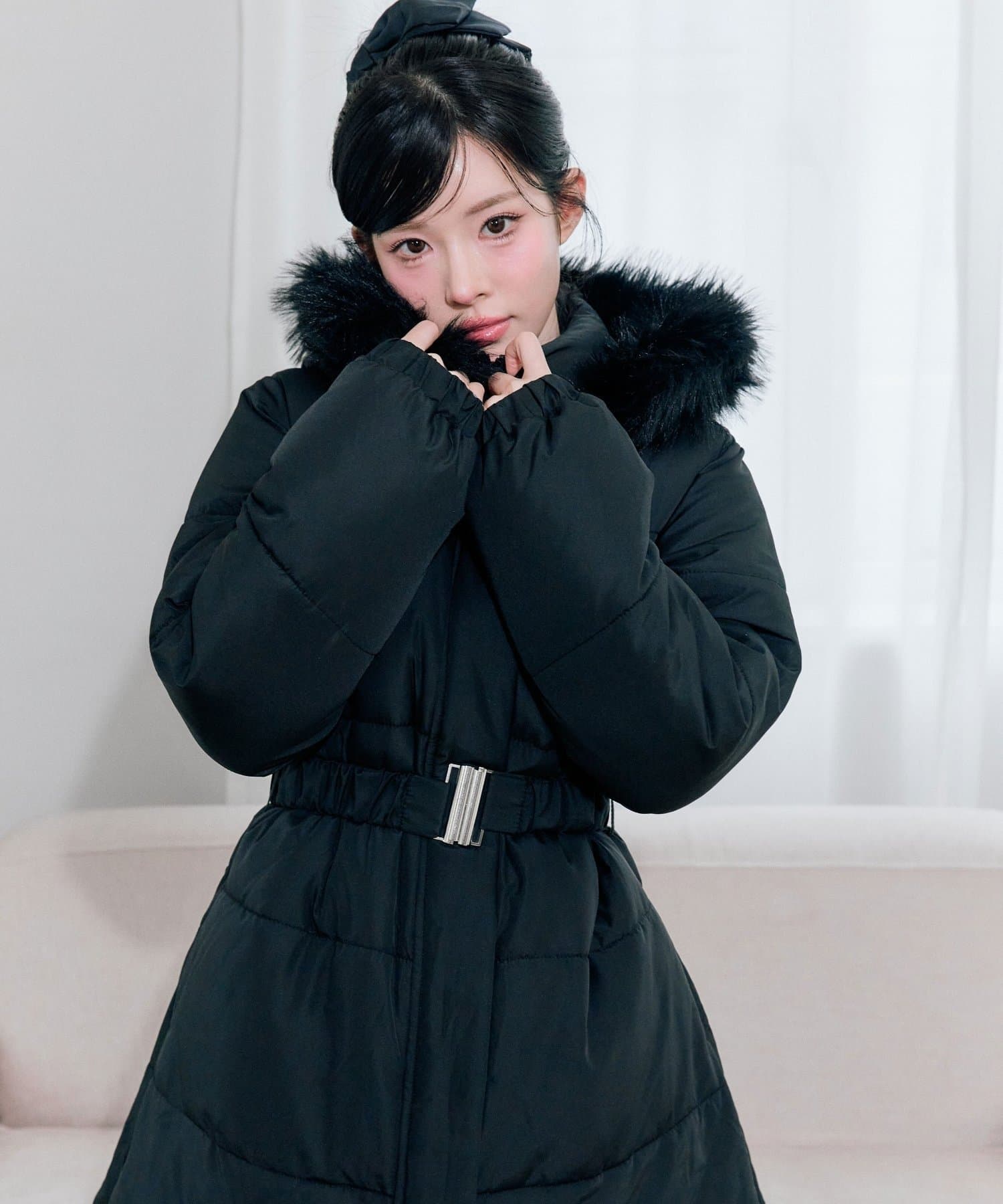 ウエストベルト付き中綿コート | OLIVE des OLIVE(オリーブ デ