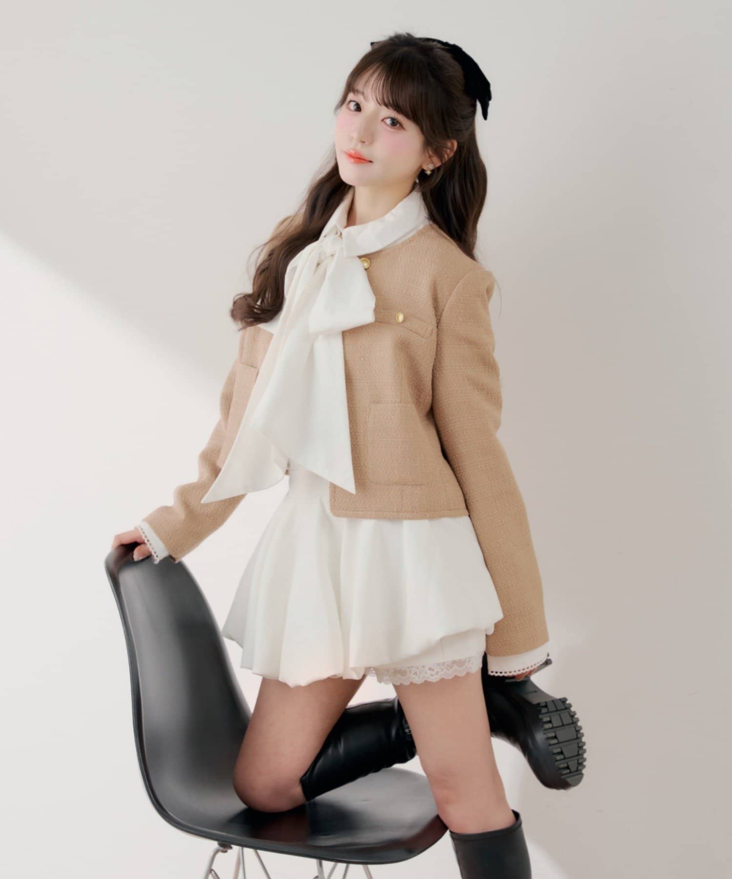 KURUMIコラボ】ツイード金ボタンジャケット | Chico(チコ)レディース