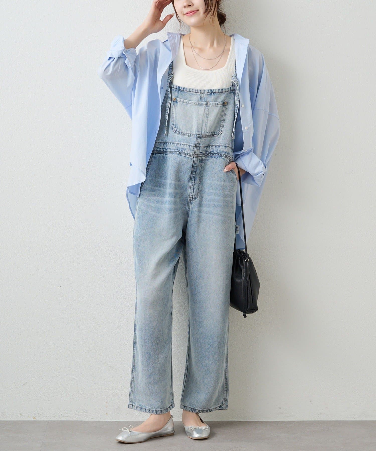 リヨセル混デニムサロペット | PUAL CE CIN(ピュアルセシン)レディース