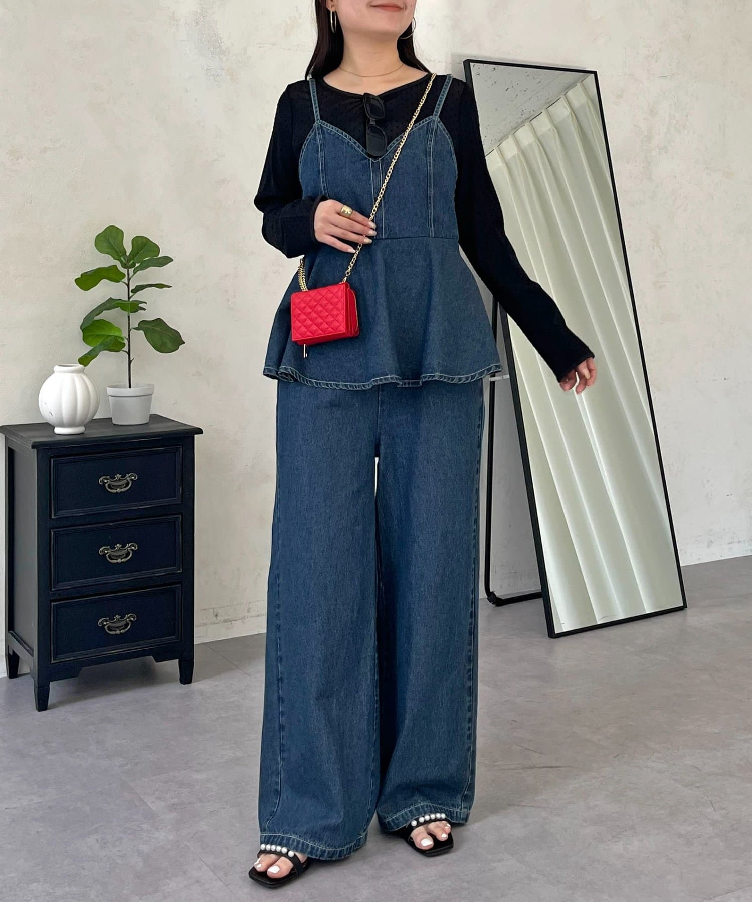 ペプラムデニムオールインワン | prose verse(プロズヴェール