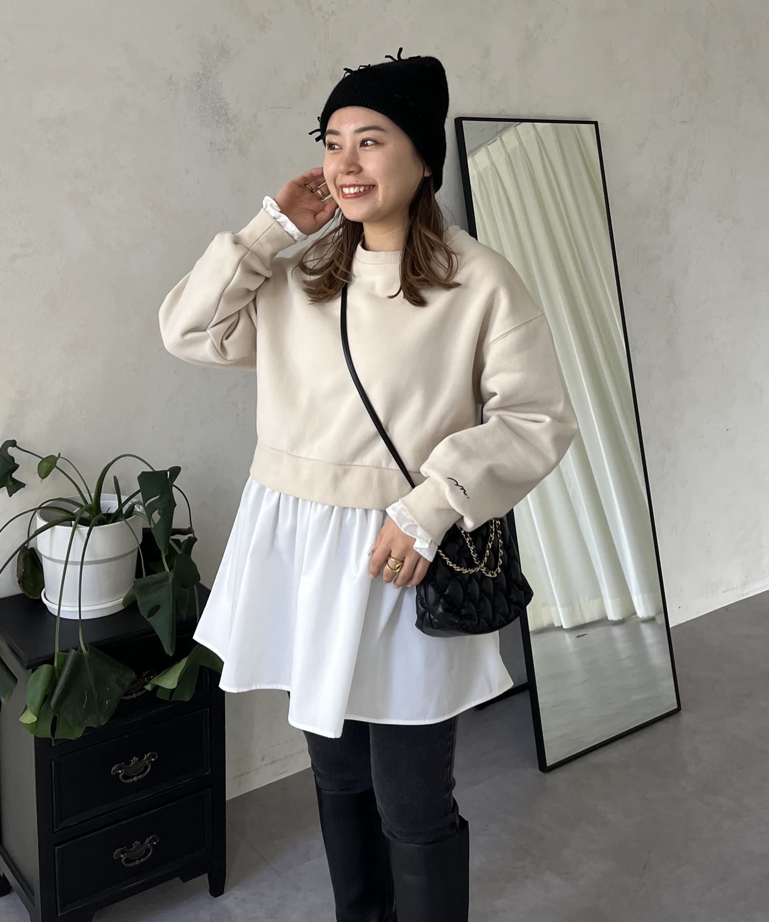 MOMO】フリルスリーブ2wayドッキングスウェット | prose verse(プロズ