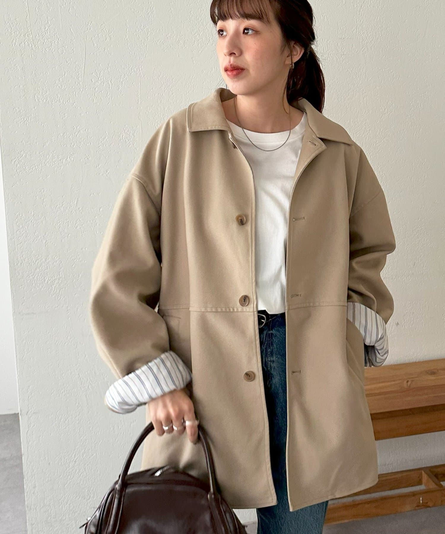 新色追加！/こなれ見え/ユニセックス】フェイクスエードショートコート