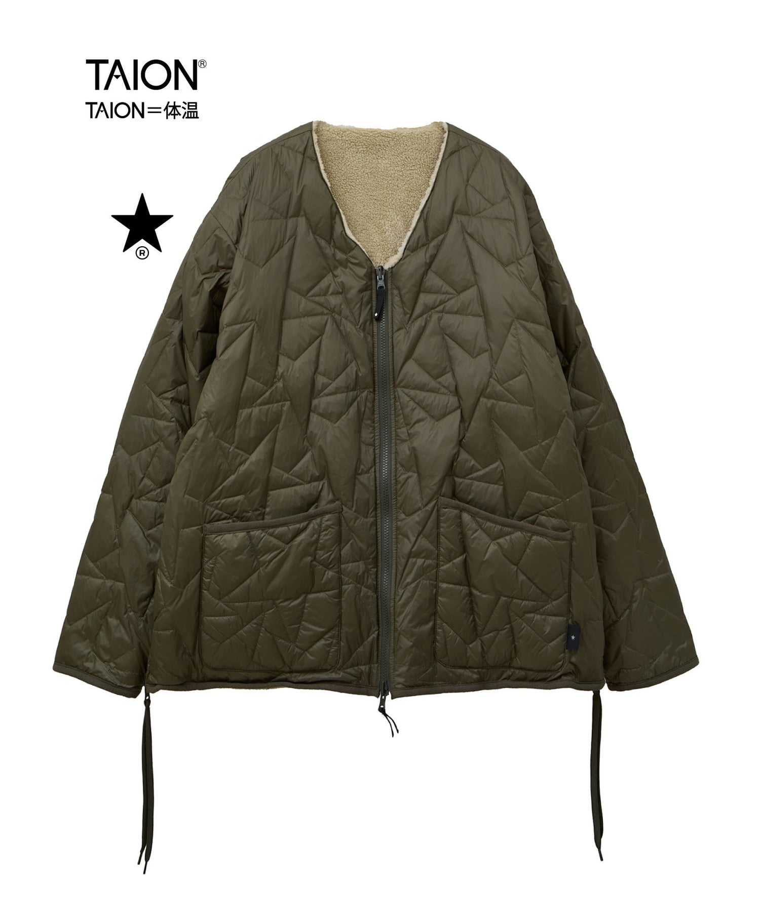 TAION】MILITARY STAR☆ QUILTING ＆ BOA REVERSIBLE JACKET(UNISEX