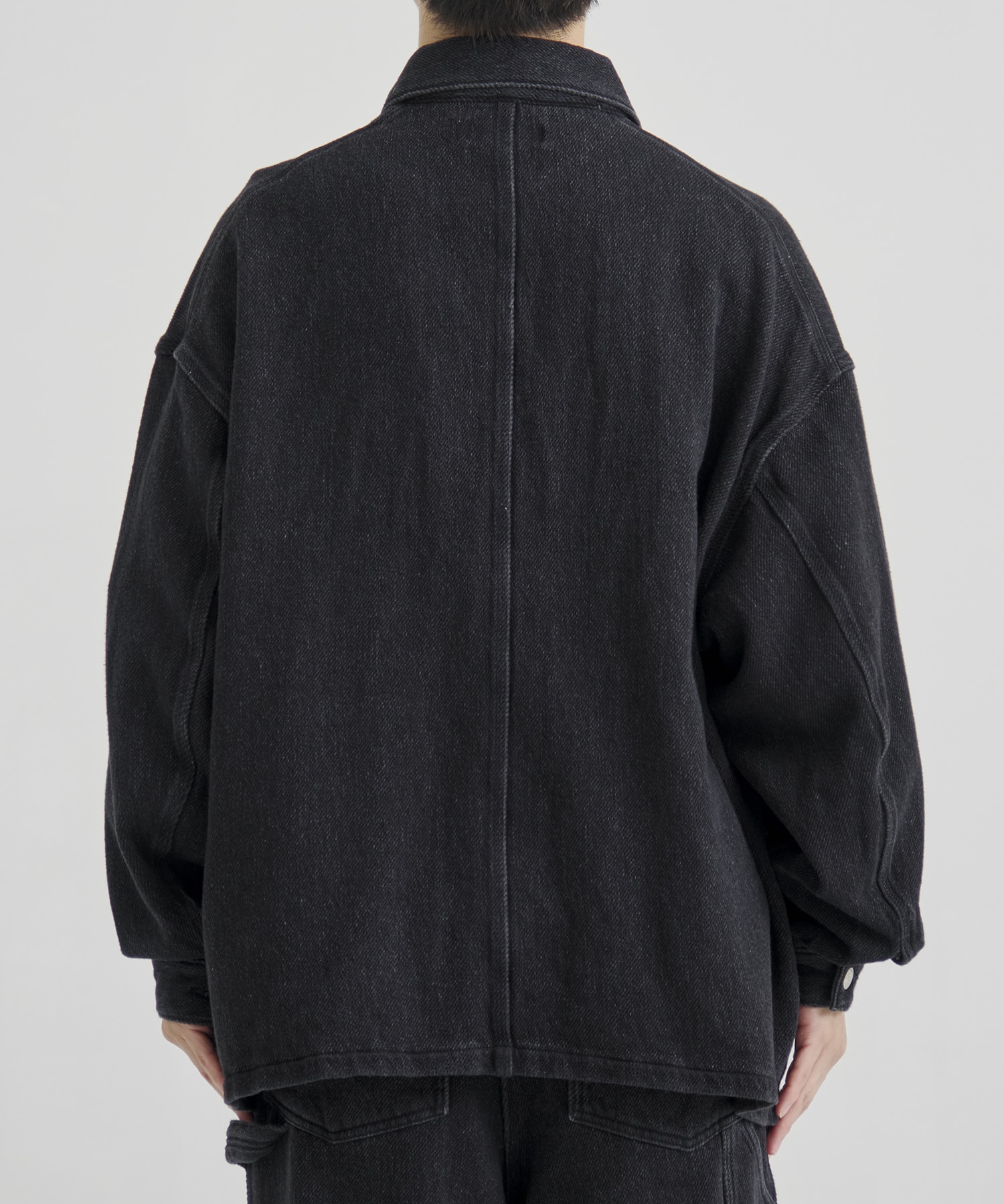 Sulfur Dyed Exaggerated Twill Coverall(S BLACK): COOTIE