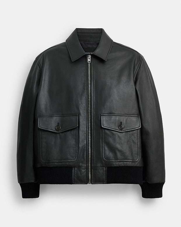公式】COACH – コーチ | レザー ボンバー ジャケット