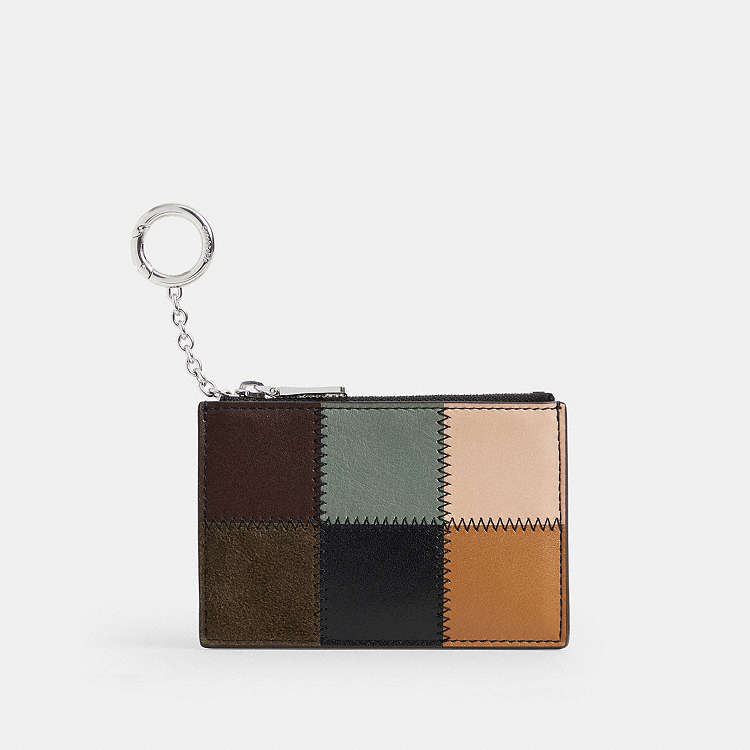 Zip Card Case With Key Ring In Upcrafted Suede And Upcrafted