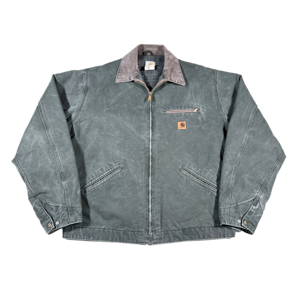 Vintage 2003 Carhartt Detroit J97MOS Green Canvas Work Jacket