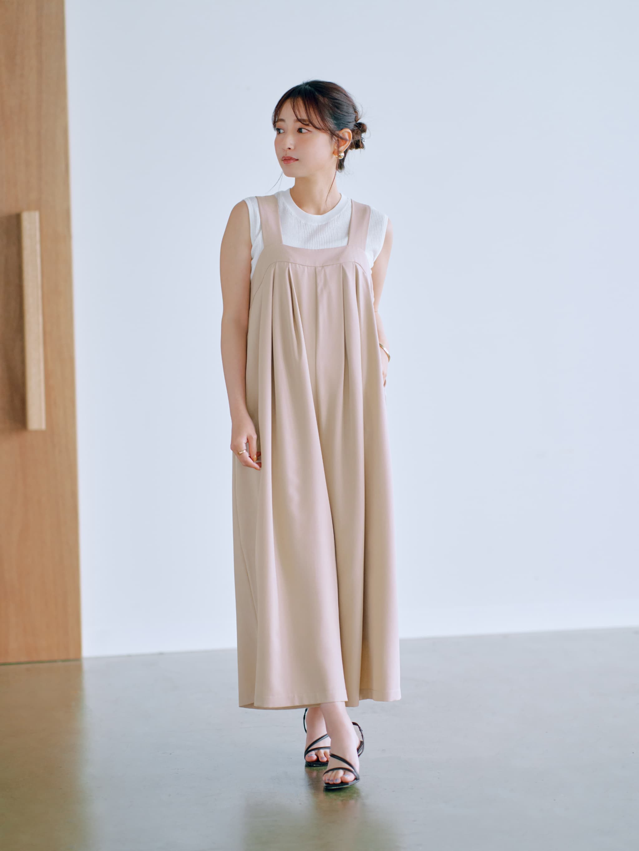 タックワイドオールインワン-short & regular | 小柄・低身長女性向け