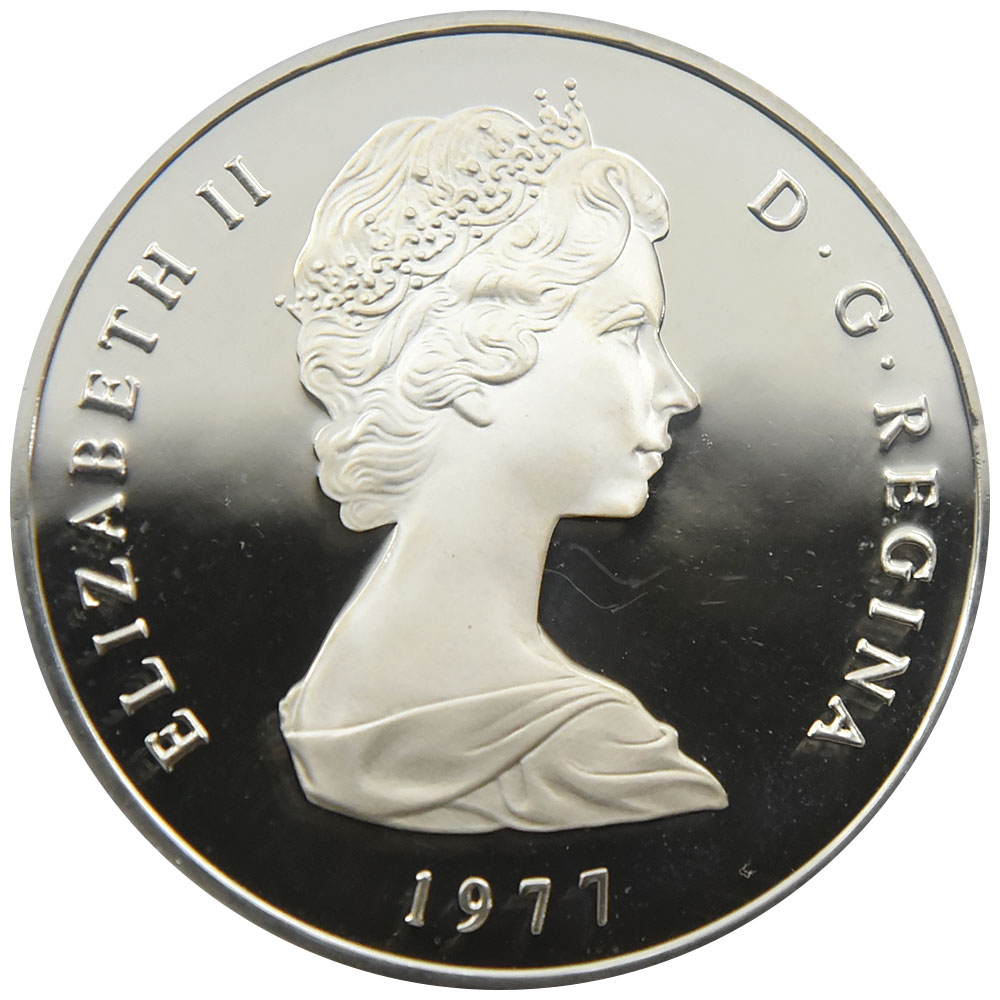 タークス・カイコス諸島 1977 エリザベス2世 50クラウン 銀貨 NGC PF