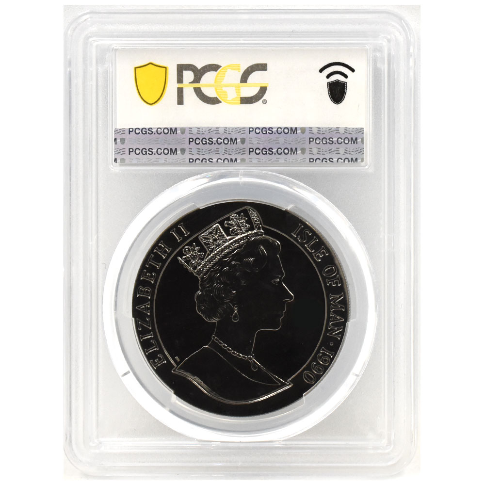 マン島 1990 エリザベス2世 クラウン 銀貨 PCGS PR69DCAM ペニー