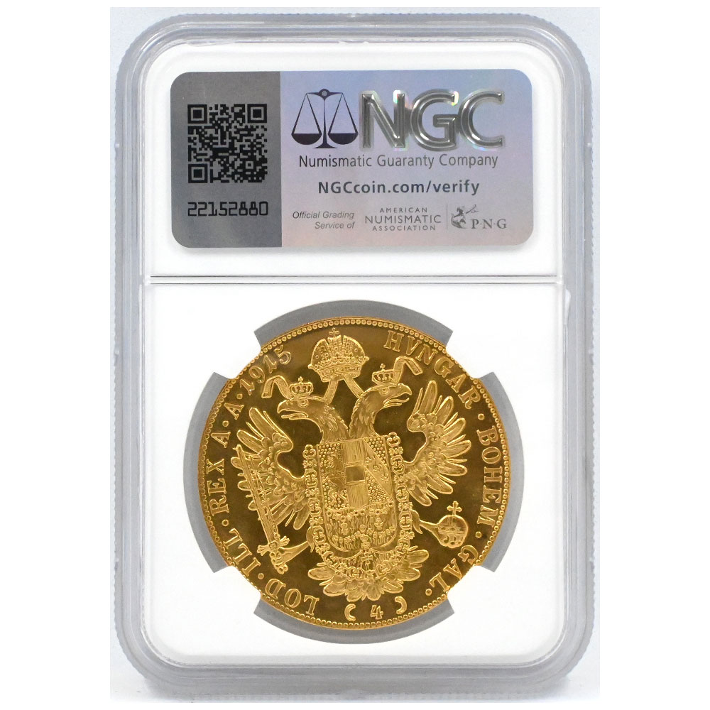 オーストリア 1915 フランツ・ヨーゼフ1世 4ダカット 金貨 NGC MS68