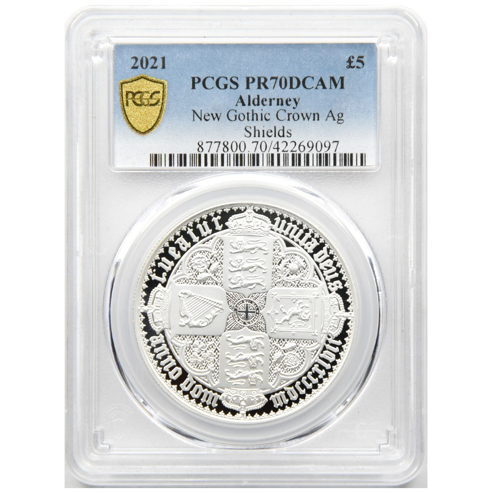 2枚セット】オルダニー島 2021 エリザベス2世 5ポンド 銀貨 PCGS
