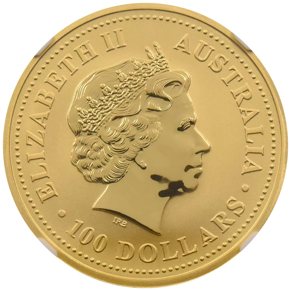 オーストラリア 2000 エリザベス2世 100ドル1オンス 金貨 NGC MS 69