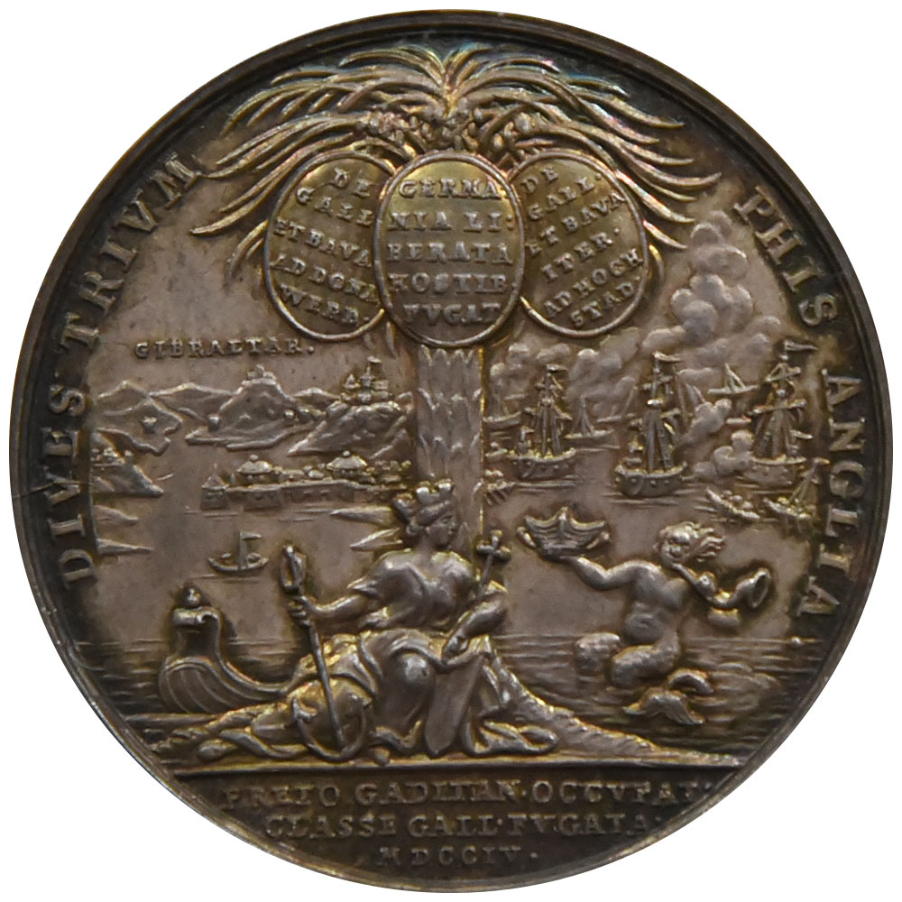 イギリス 1704 アン女王 メダル 銀貨 PCGS SP58 Eimer-411