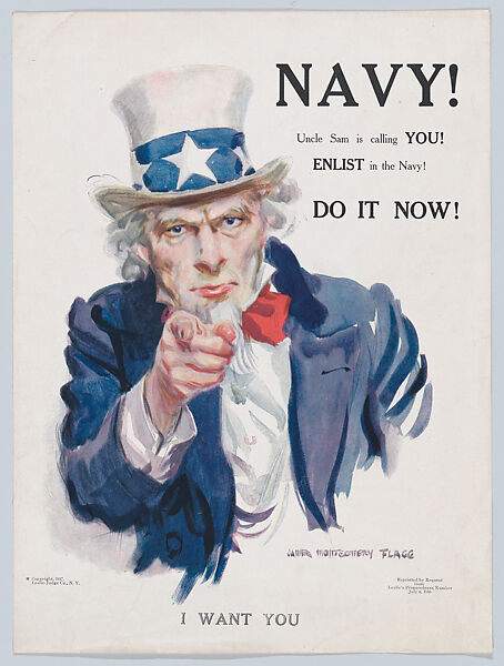 James Montgomery Flagg - Navy! Uncle Sam is calling YOU! - The