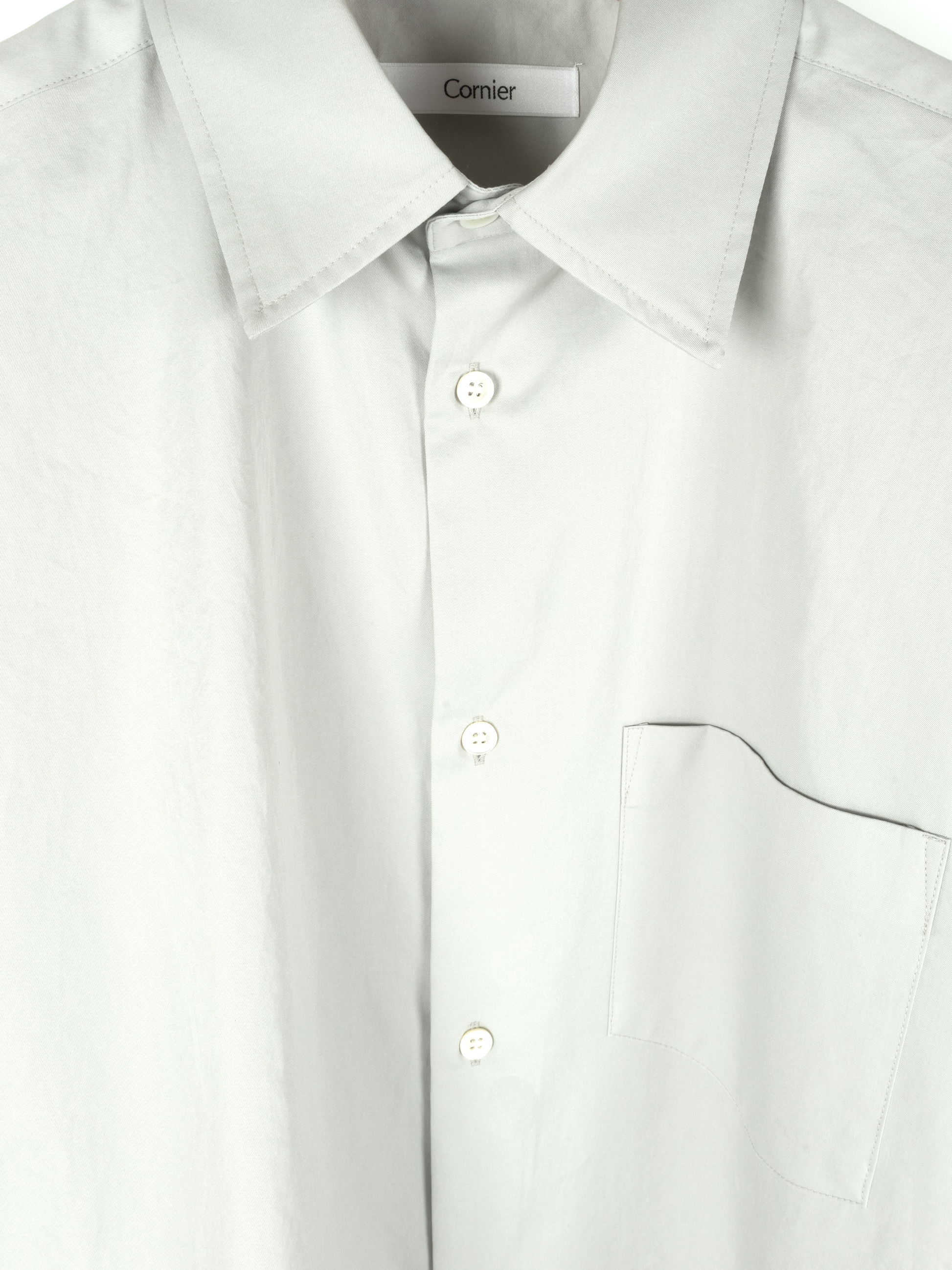 FINX COTTON TWILL REGULAR COLLAR SHIRTS｜CLOUD GRAY – Cornier