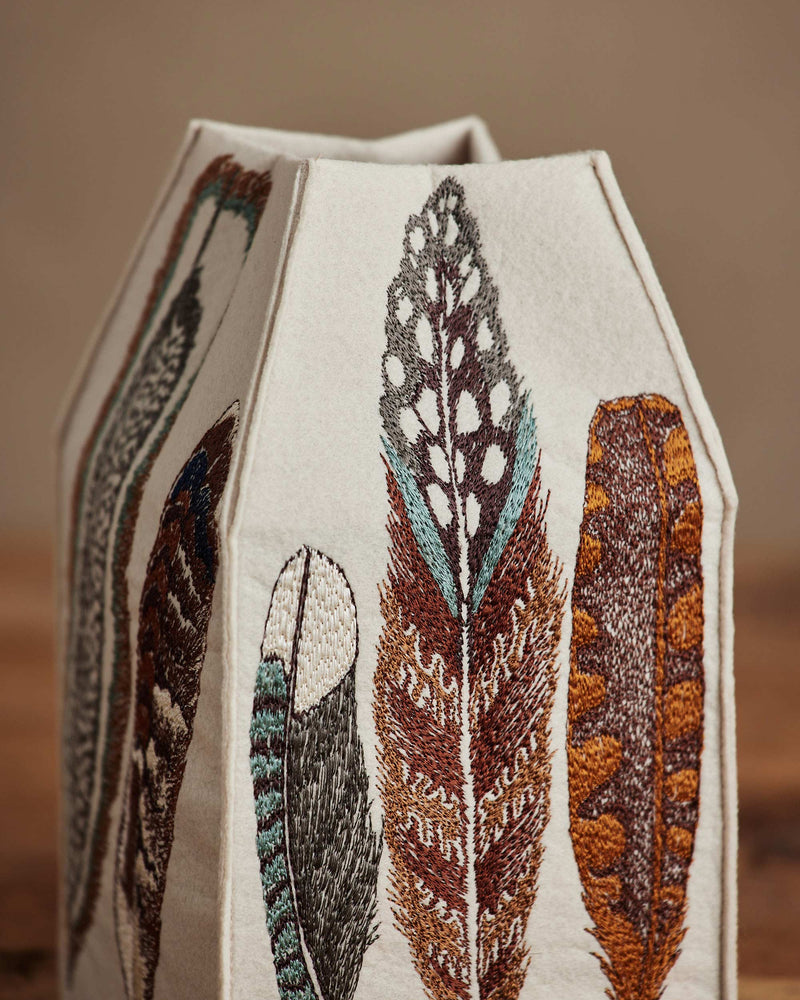 Feathers Tissue Box Cover | Coral & Tusk