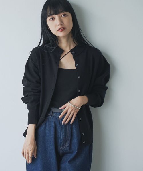 モチモチモックネックニットカーディガン