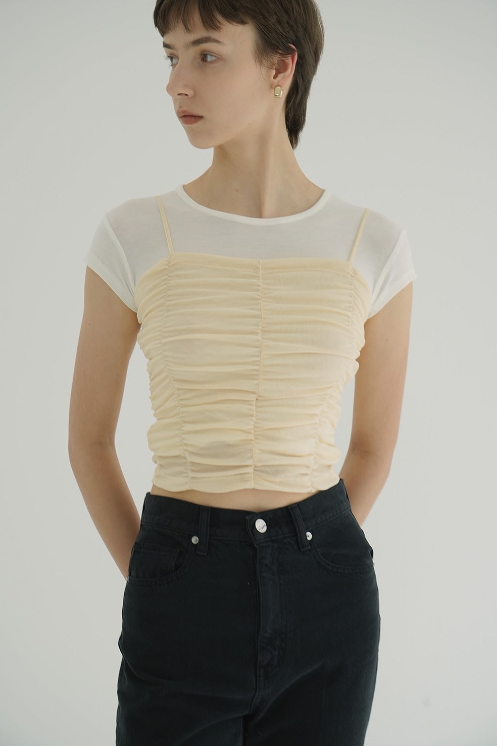 SHIRRING CAMI TOPS｜TOPS(トップス)｜CLANE OFFICIAL ONLINE STORE